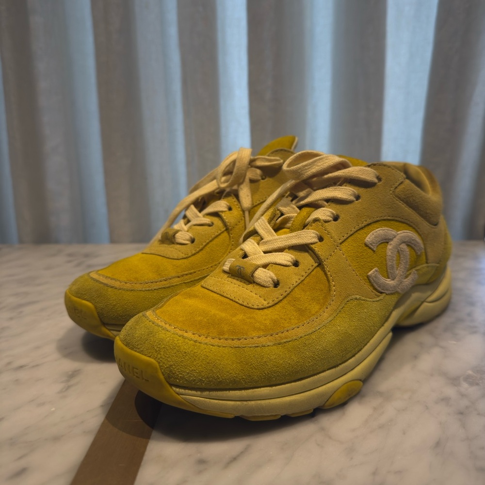 Chanel yellow suede sneakers (women’s)